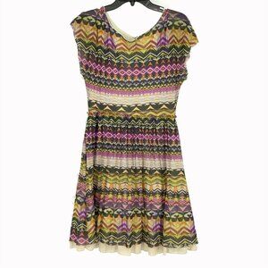 Anthropologie Weston Wear Women's Medium M Short Sleeve Flare Tulle Skater Dress